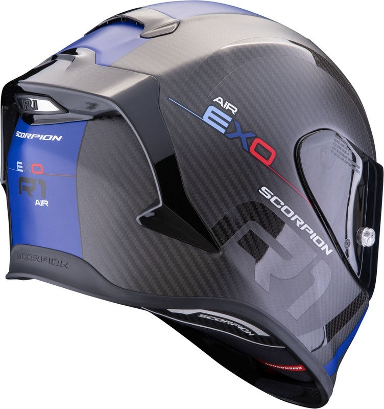 Scorpion Full Face Helmet Exo-R1 Evo Carbon Air Mg Matt Black-Blue | 110-344-158