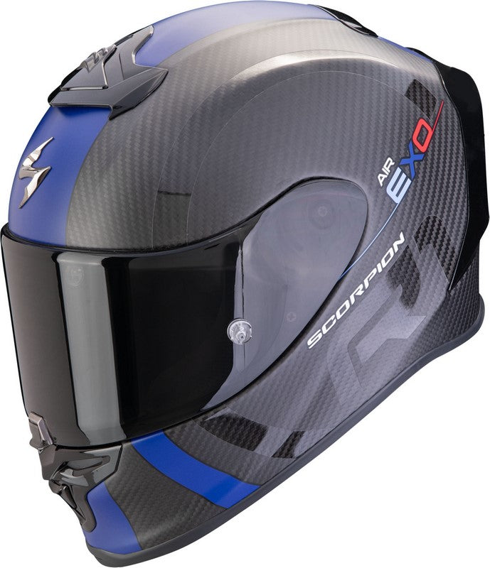 Scorpion Full Face Helmet Exo-R1 Evo Carbon Air Mg Matt Black-Blue | 110-344-158