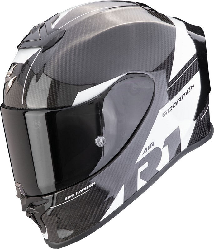 Scorpion Full Face Helmet Exo R1 Evo Carbon Air Rally Black-White | 110-434-55