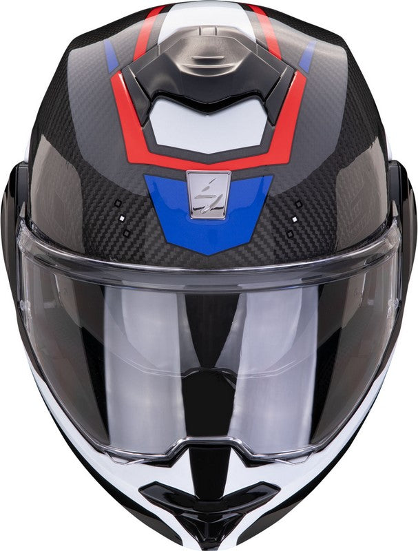 Scorpion Flip Up Helmet Exo-Tech Evo Carbon Rover Black-Red-Blue | 118-433-323