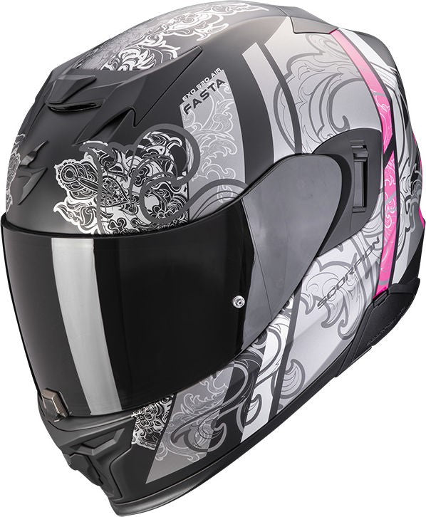 Scorpion Full Face Helmet Exo 520 Evo Air Fasta Matt Black-Silver-Pink | 172-361-320