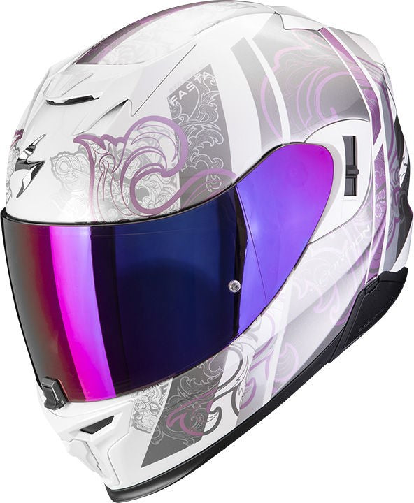 Scorpion Full Face Helmet Exo 520 Evo Air Fasta White-Lila  Size: XXS | 172-361-321-01