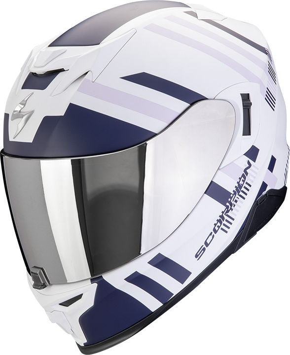 Scorpion Full Face Helmet Exo 520 Evo Air Banshee Mattwhite-Blue-Purple | 172-447-330
