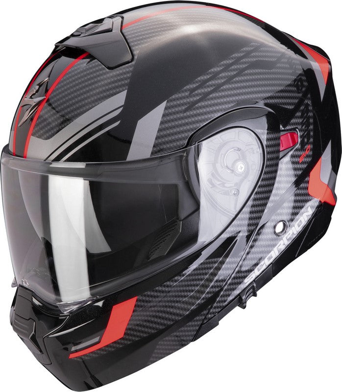 Scorpion Modular Helmet Exo 930 Evo Sikon Black-Silver-Red | 194-428-262