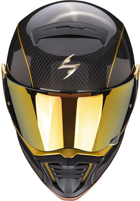 Scorpion / スコーピオン Exo フルフェイスヘルメット Exo-hx1 Carbon Se ブラック ゴールド XS | 87-261-61
