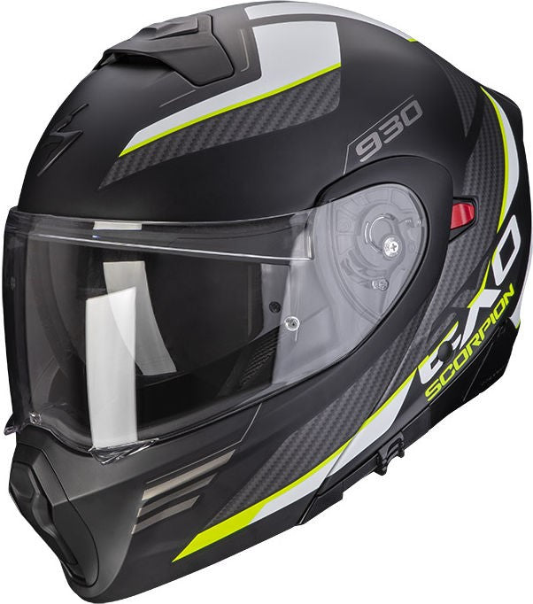 Scorpion / スコーピオン Exo モジュラーヘルメット 930 Navig ブラック イエロー | 94-368-157