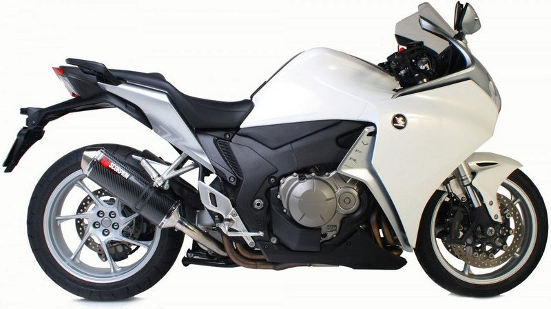 Scorpion / スコーピオンエキゾースト Factory オーバルスリップオン カーボンファイバースリーブ eマーク Honda VFR 1200 (No panniers) 20 | EHA104CEO