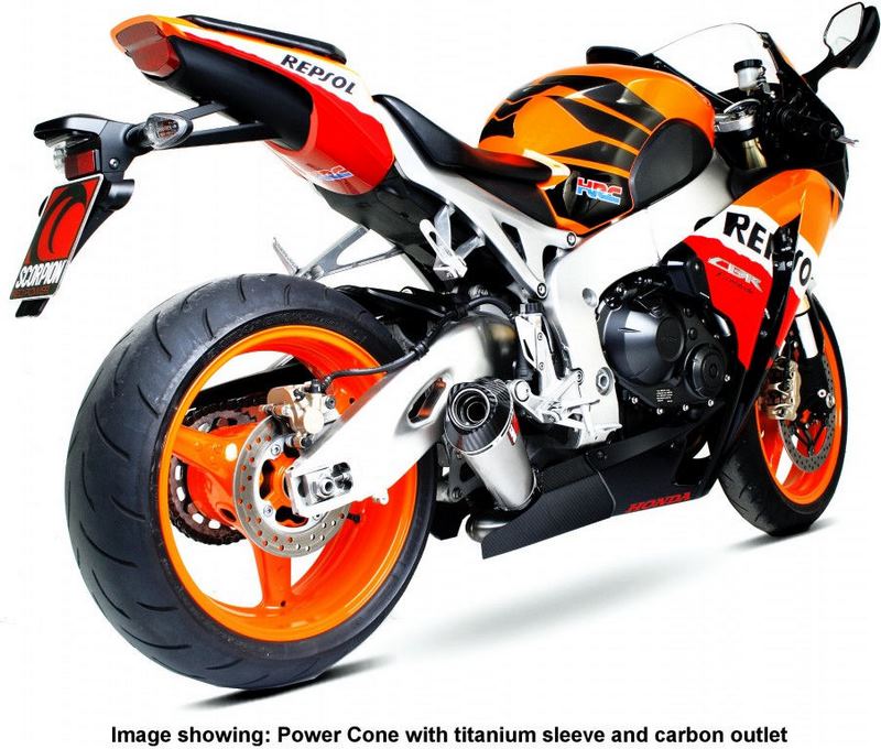 Scorpion / スコーピオンエキゾースト Power Cone (パワーコン)  スリップオン チタンスリーブ eマーク Honda CBR 1000 RR 08-11 2008 -  | EHA95TEO