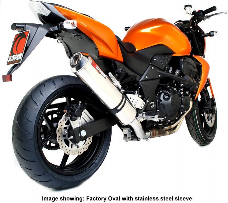 Scorpion / スコーピオンエキゾースト Factory ラウンドスリップオン カーボンファイバースリーブ eマーク Kawasaki Z 750 07-12 2007 - 201 | EKA78CEM