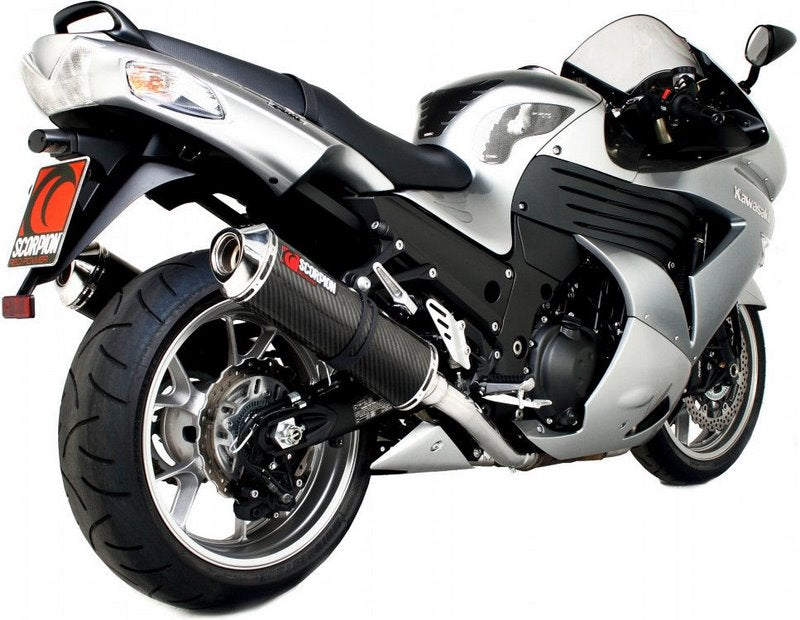 Scorpion / スコーピオンエキゾースト Factory オーバルスリップオン (ペア) カーボンファイバースリーブ Kawasaki ZZR 1400 08-11 2008 - 2011 | EKA81CEO
