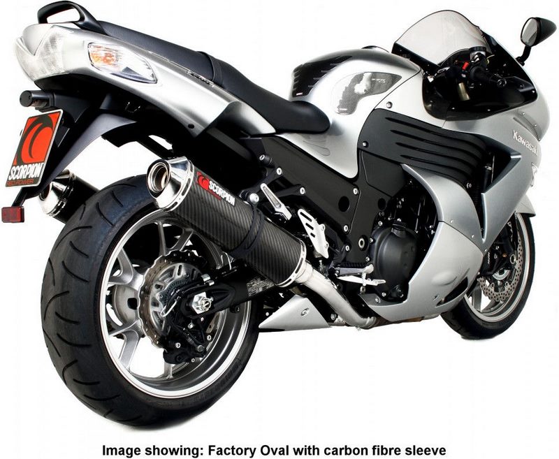 Scorpion / スコーピオンエキゾースト Factory オーバルスリップオン (ペア) チタンスリーブ Kawasaki ZZR 1400 08-11 2008 - 2011 | EKA81TEO