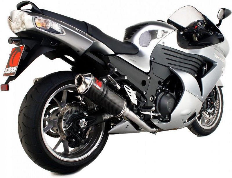 Scorpion / スコーピオンエキゾースト Carbine スリップオン (ペア) カーボンファイバースリーブ Kawasaki ZZR 1400 2008 - 2011 | EKA83CFO