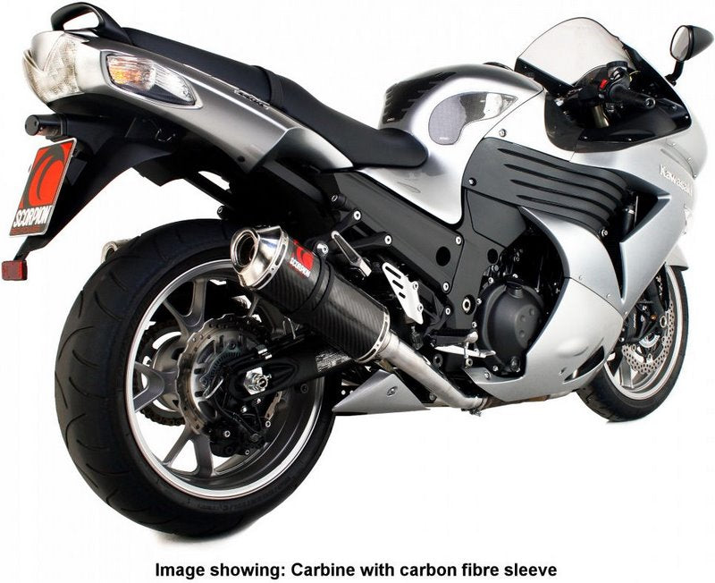 Scorpion / スコーピオンエキゾースト Carbine スリップオン (ペア) ステンレススリーブ Kawasaki ZZR 1400 08-11 2008 - 2011 | EKA83SSO