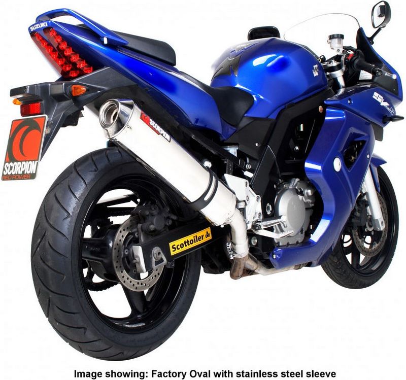 Scorpion / スコーピオンエキゾースト Factory ラウンドスリップオン カーボンファイバースリーブ eマーク Suzuki SV 650 03 2003 - 2003 | ESI75CEM