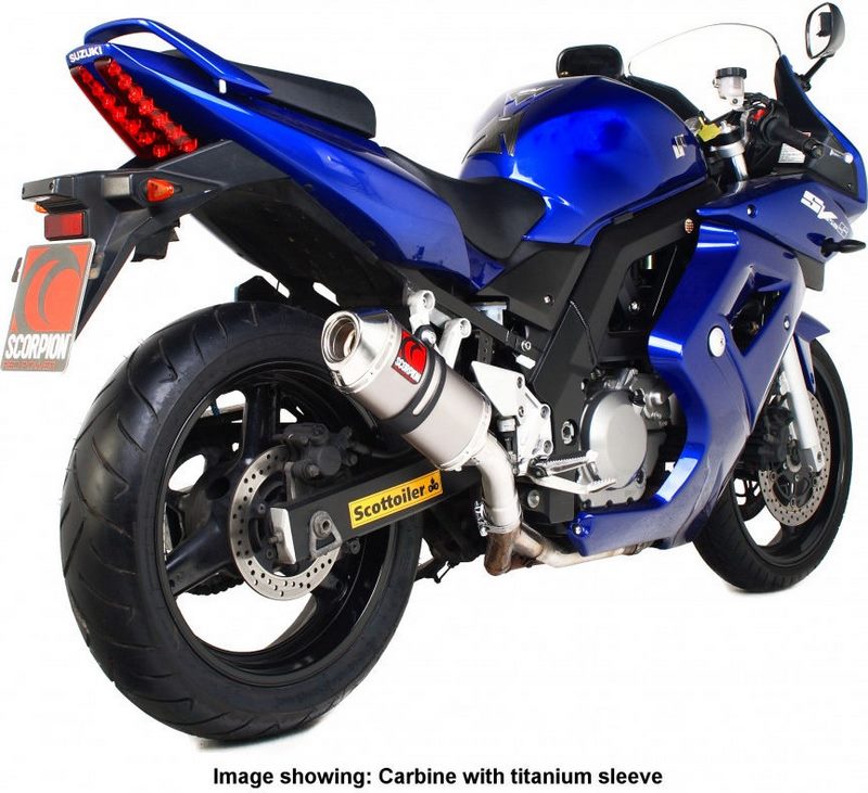 Scorpion / スコーピオンエキゾースト Carbine スリップオン カーボンファイバースリーブ Suzuki SV 650 2000 - 2015 | ESI88CFO