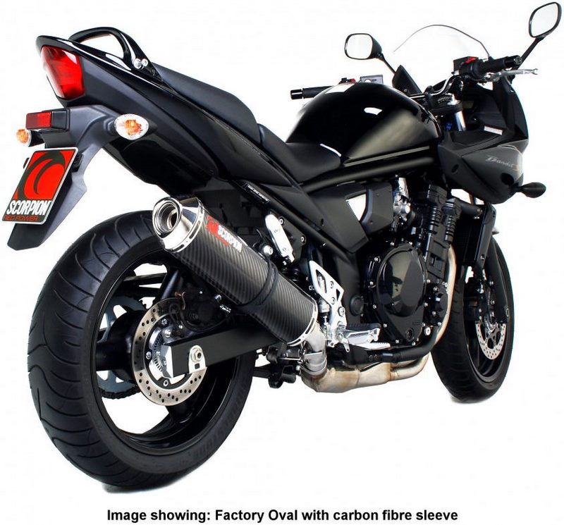 Scorpion / スコーピオンエキゾースト Factory ラウンドスリップオン ステンレススリーブ eマーク Suzuki GSF 650 Bandit  | ESI98SEM