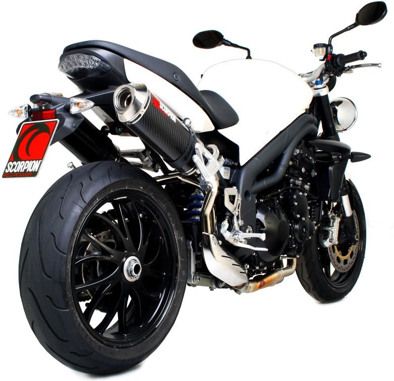 Scorpion / スコーピオンエキゾースト Factory オーバルスリップオン カーボンファイバースリーブ eマーク Triumph Speed Triple 1050 05-10 | ETR60CEO