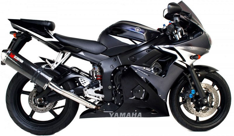 Scorpion / スコーピオンエキゾースト Factory オーバルスリップオン カーボンファイバースリーブ eマーク Yamaha YZF R6 03-05 2003 - 2005 | EYA68CEO