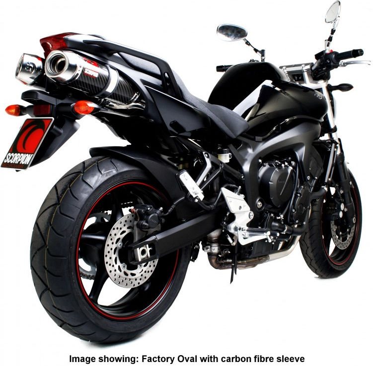 Scorpion / スコーピオンエキゾースト Factory ラウンドスリップオン カーボンファイバースリーブ eマーク Yamaha FZS 600 Fazer 2004 | EYA70CEM