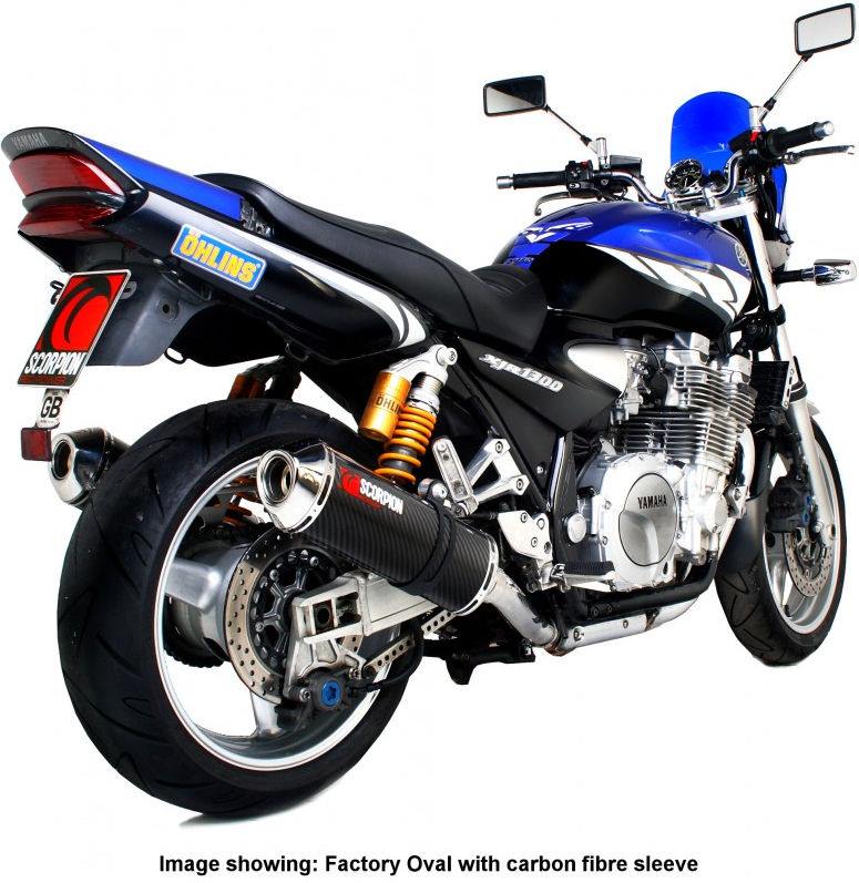 Scorpion / スコーピオンエキゾースト Factory ラウンドスリップオン (ペア) ステンレススリーブ Yamaha XJR 1300 04-06 2004 - 2006 | EYA72SEM
