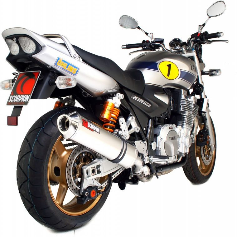 Scorpion / スコーピオンエキゾースト Factory オーバルスリップオン ステンレススリーブ eマーク Yamaha XJR 1300 07-Current 2007 - 2 | EYA80SEO