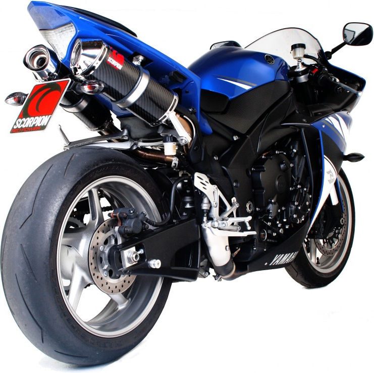 Scorpion / スコーピオンエキゾースト Factory オーバルスリップオン カーボンファイバースリーブ eマーク Yamaha YZF 1000 R1 2009 - | EYA85CEO
