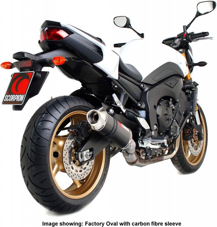 Scorpion / スコーピオンエキゾースト Factory オーバルスリップオン ステンレススリーブ eマーク Yamaha FZ8 2010 - 2016 | EYA87SEO