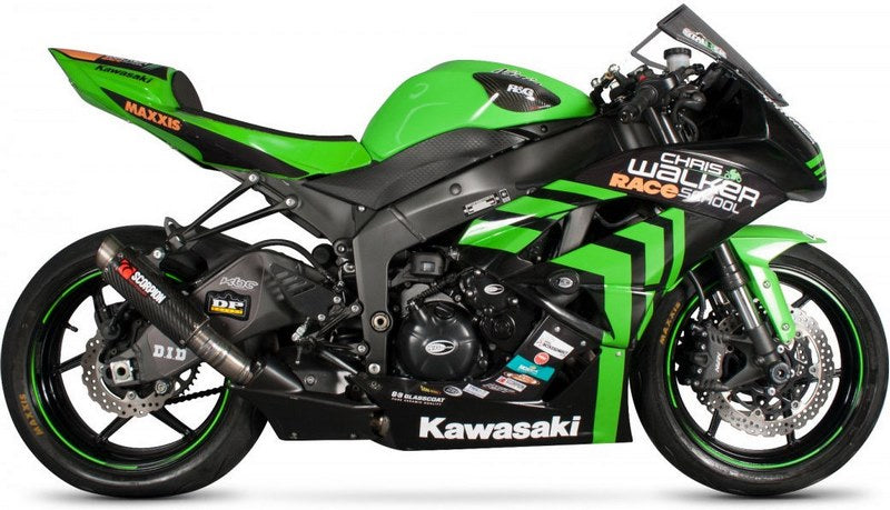 Scorpion / スコーピオンエキゾースト RP1-GP スリップオン カーボンファイバースリーブ eマーク Kawasaki Ninja ZX-6R 09-12 2009 - 20 | KA1001CEM