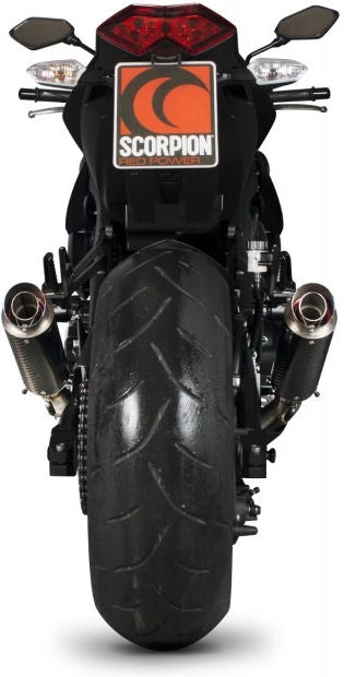 Scorpion / スコーピオンエキゾースト RP1-GP スリップオン (ペア) カーボンファイバースリーブ eマーク Kawasaki Z 1000 10-13 2010 - 20 | KA1009CEM