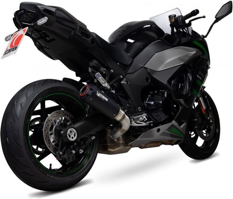 Scorpion / スコーピオンマフラー Red Power スリップオン ブラック セラミックコート スリーブ  パニアケース装着車対応 (非EU認証) | PKA137BCER
