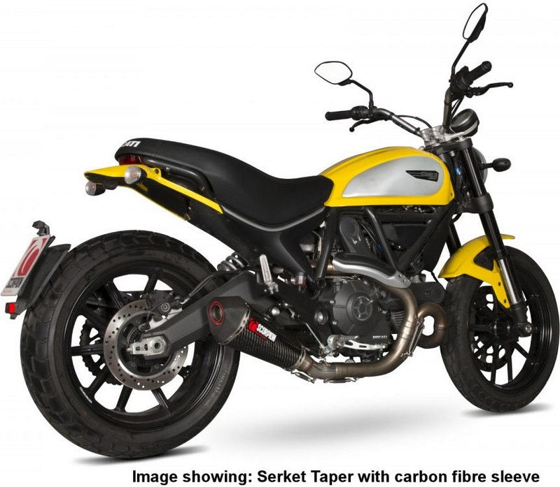 Scorpion / スコーピオンエキゾースト Serket （Taper）テーパースリップオン チタンスリーブ Ducati Scrambler 2015 - 2018 | RDI62TEO