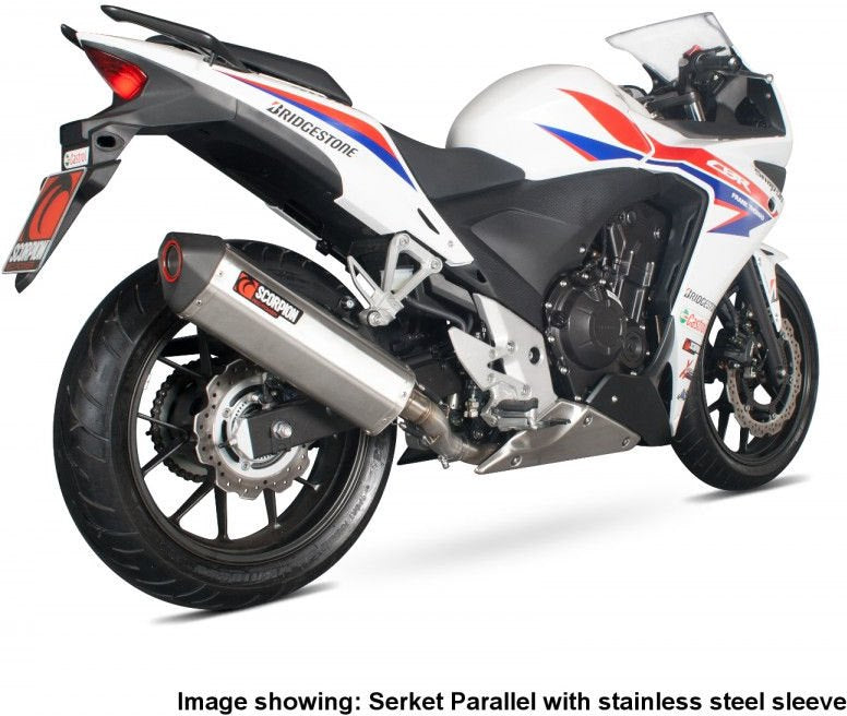 Scorpion / スコーピオンエキゾースト Serket スリップオン カーボンファイバースリーブ eマーク Honda CBR 500R 2013 - 2015 | RHA157CEO
