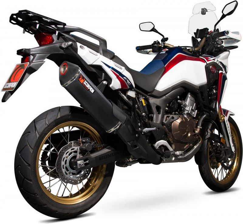 Scorpion / スコーピオンエキゾースト Serket スリップオン ブラックセラミックコーティングスリーブ eマーク Honda CRF 1000 L Africa Twin 2 | RHA173BCER