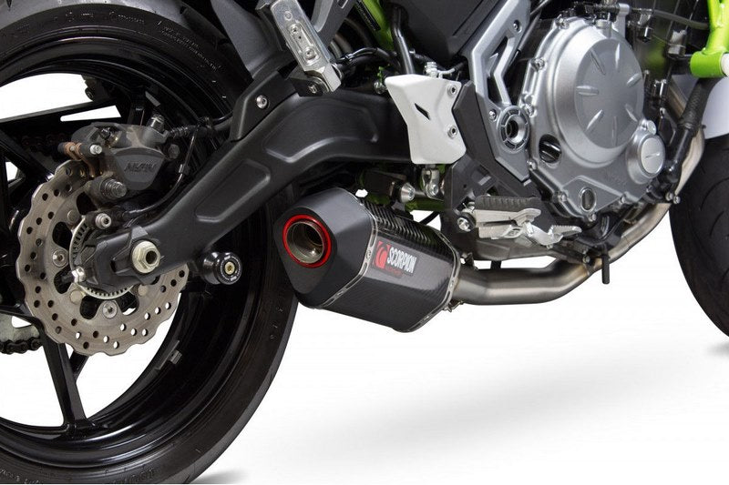 Scorpion / スコーピオンエキゾースト Serket フルシステム カーボンファイバースリーブ Kawasaki Z650 2017 - 2018 | RKA117SYSCEO