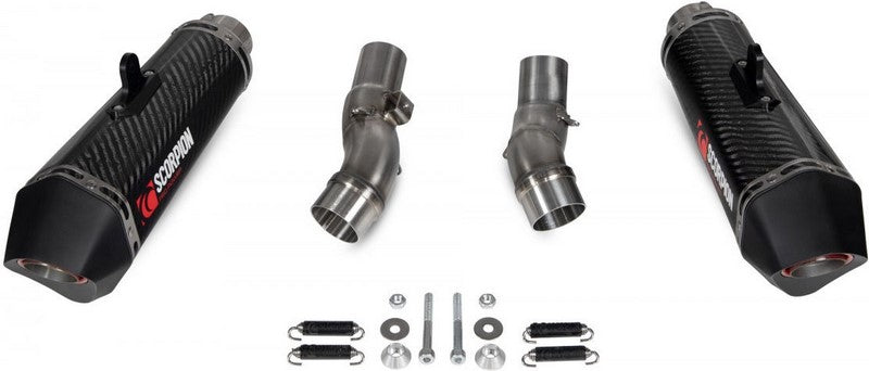 Scorpion / スコーピオンマフラー Serket Taper スリップオン (ペア) カーボン スリーブ (非EU認証) | RKA131CEO