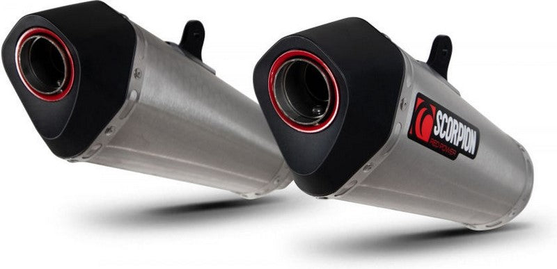 Scorpion / スコーピオンマフラー Serket Taper スリップオン (ペア) ステンレス スリーブ ブラッシュ仕上げ (非EU認証) | RKA131SEO