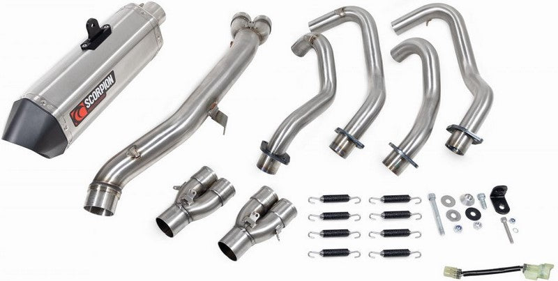 Scorpion / スコーピオンマフラー Serket Parallel フルシステム  ステンレス スリーブ ブラッシュ仕上げ (非EU認証) | RKA140SYSSEO