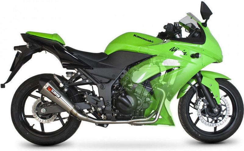 Scorpion / スコーピオンエキゾースト Serket テーパーフルシステム ステンレススリーブ Kawasaki Ninja 250R 2008 - 2012 | RKA84SYSSEO
