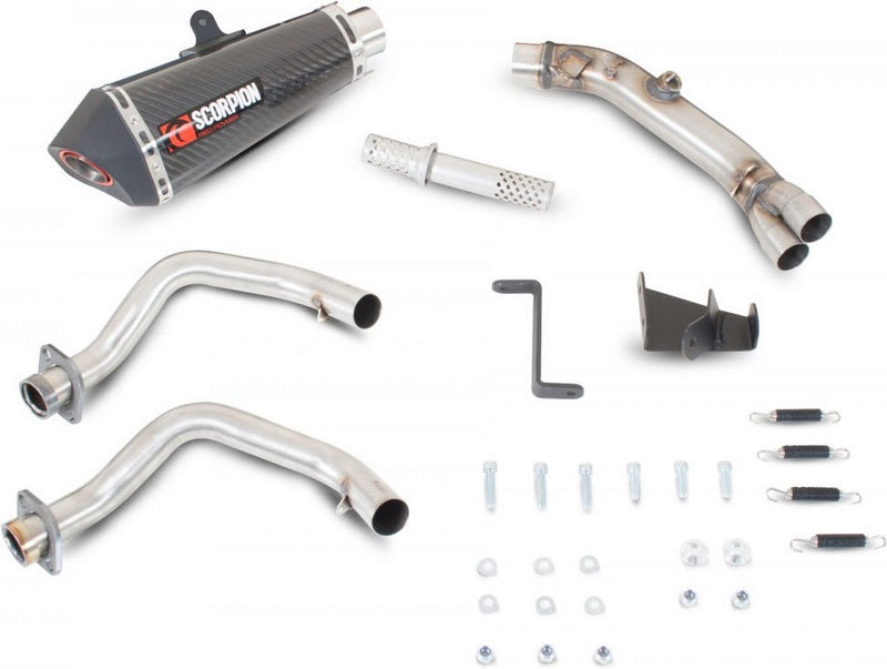 Scorpion / スコーピオンエキゾースト Serket テーパーフルシステム カーボンファイバースリーブ eマーク Kawasaki ER6 F/N 2012 - 20 | RKA90SYSCEO