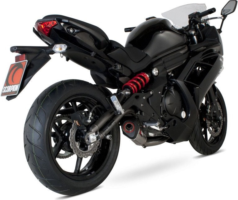 Scorpion / スコーピオンエキゾースト Serket テーパーフルシステム ステンレススリーブ eマーク Kawasaki ER6 F/N 12-Current 2012 - 2 | RKA90SYSSEO