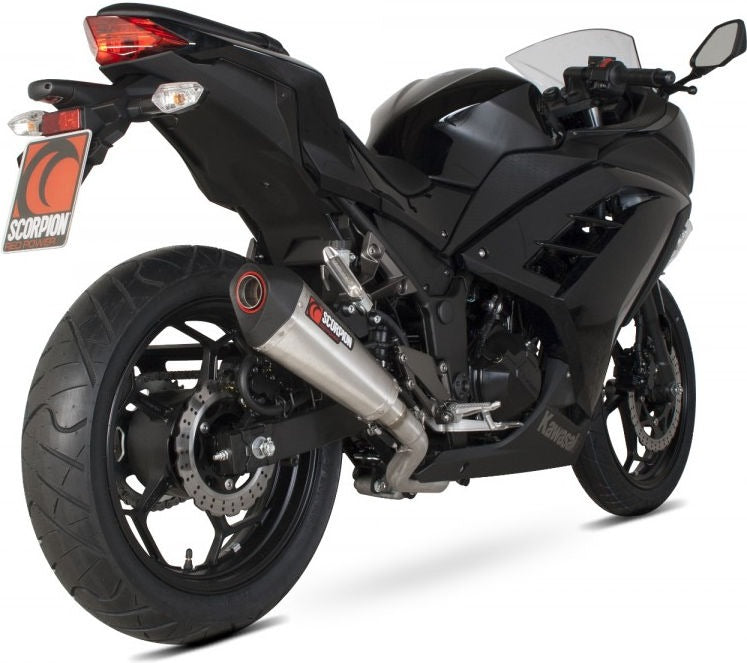 Scorpion / スコーピオンエキゾースト Serket テーパーフルシステム ステンレススリーブ Kawasaki Ninja 300 2012 - 2016 | RKA96SYSSEO