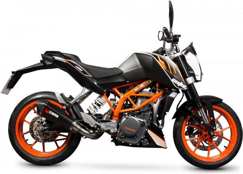 Scorpion / スコーピオンエキゾースト Serket テーパー 3/4 システム カーボンファイバースリーブ KTM Duke 390 2013 - 2016 | RKT81CEO