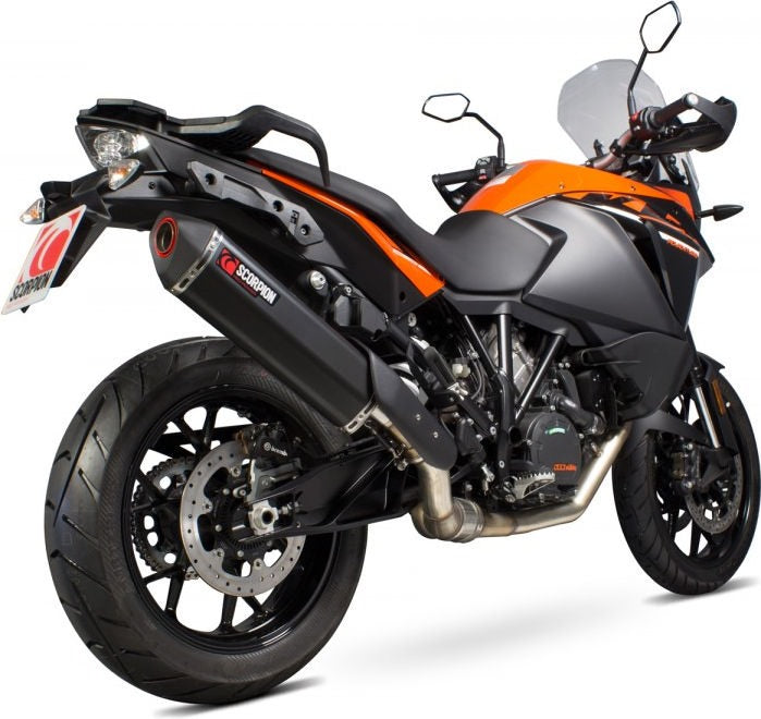 Scorpion / スコーピオンエキゾースト Serket スリップオン ブラックセラミックコーティングスリーブ KTM Adventure 1190 13-16 2013 - 2016 | RKT82BCER