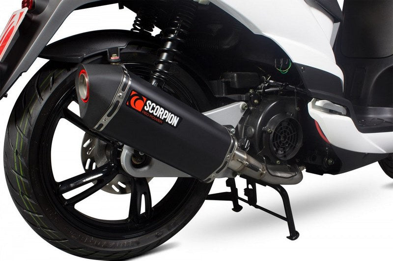 Scorpion / スコーピオンエキゾースト Serket フルシステム ブラックセラミックコーティングスリーブ eマーク Peugeot Tweet 125 2010 - 2017  | RPG104BCER