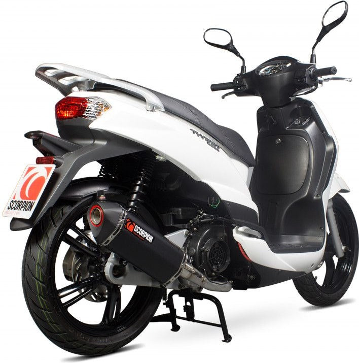 Scorpion / スコーピオンエキゾースト Serket フルシステム ブラックセラミックコーティングスリーブ eマーク Peugeot Tweet 125 2010 - 2017  | RPG104BCER
