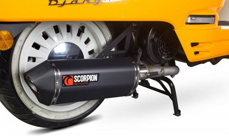 Scorpion / スコーピオンエキゾースト Serket フルシステム ブラックセラミックスリーブ Peugeot Django 150 Euro 4 2017 - 2018 | RPG105BCER