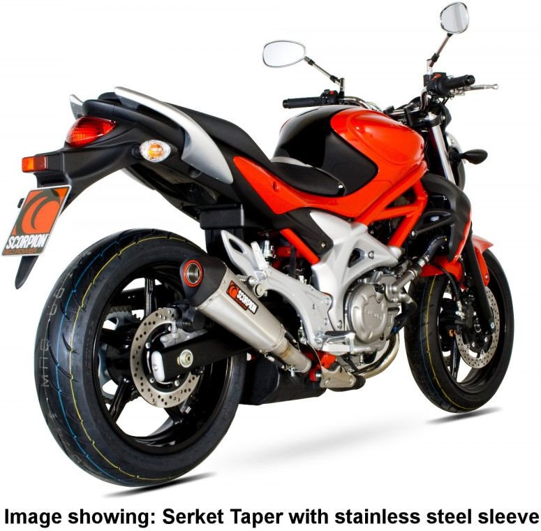 Scorpion / スコーピオンエキゾースト Serket （Taper）テーパースリップオン カーボンファイバースリーブ eマーク Suzuki Gladius 650  | RSI105CEO