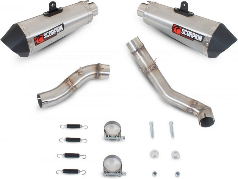 Scorpion / スコーピオンエキゾースト Serket （Taper）テーパースリップオン (ペア) ステンレススリーブ eマーク Suzuki GSX-R 1000 09-11  | RSI106SEO