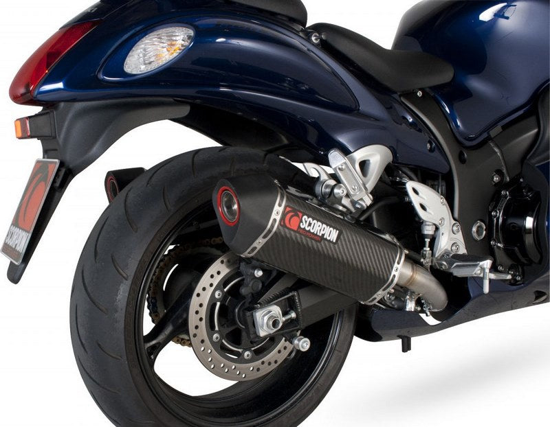 Scorpion / スコーピオンエキゾースト Serket スリップオン カーボンファイバースリーブ eマーク Suzuki GSX 1300R Hayabusa 08-Current | RSI112CEO