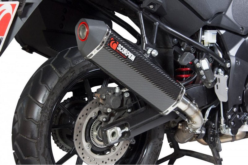 Scorpion / スコーピオンエキゾースト Serket スリップオン カーボンファイバースリーブ eマーク Suzuki V-Strom 1000 2014 - 201 | RSI115CEO
